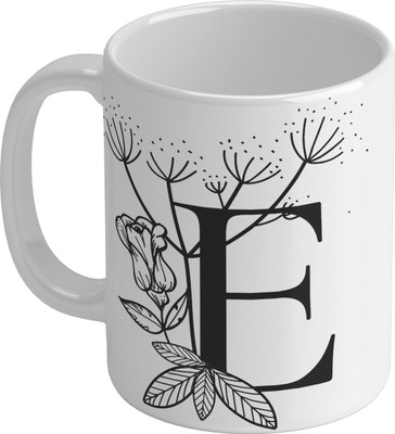 Shieldsmore Ceramic Alphabet White Ceramic Coffee Mug(325 ml)
