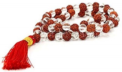 shahinpearlmart ORIGINAL SPHATIK RUDRAKSHA MALA 108+1 BEADS FOR MEN Crystal Necklace