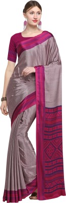 Dori Printed Daily Wear Crepe Saree(Magenta, Pink, Grey)