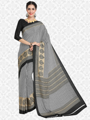 Divastri Printed Bollywood Crepe Saree(Black, Grey)