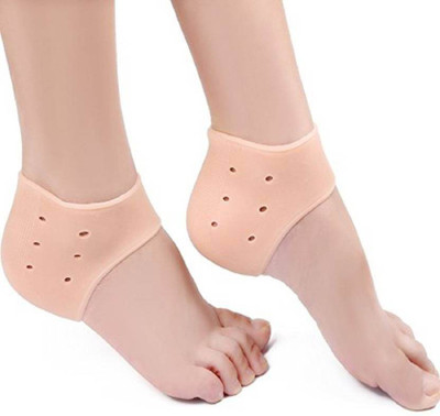Yozika Soft Silicon Heel anti-Crack Sets Heel Support(Brown)