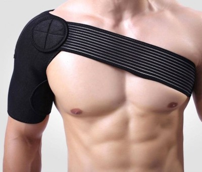 Leosportz Adjustable Right shoulder PREMIUM QUALITY NEOPRENE Shoulder Support(Black)