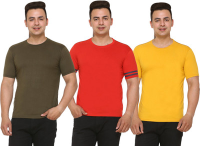 SHAUN Colorblock Men Round Neck Multicolor T-Shirt