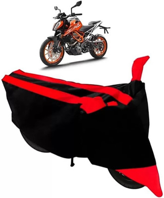 KAROBAR Two Wheeler Cover for Kawasaki(Ninja 300, Black, Red)