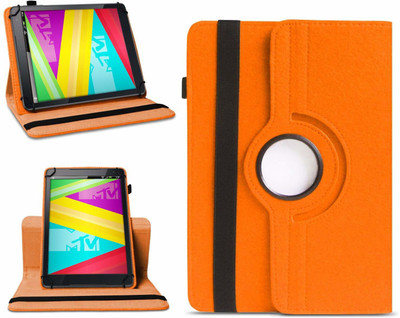 TGK Flip Cover for Swipe Mtv Slash 4X Tablet 7 inch 360 Degree Rotating Case(Orange, Cases with Holder)