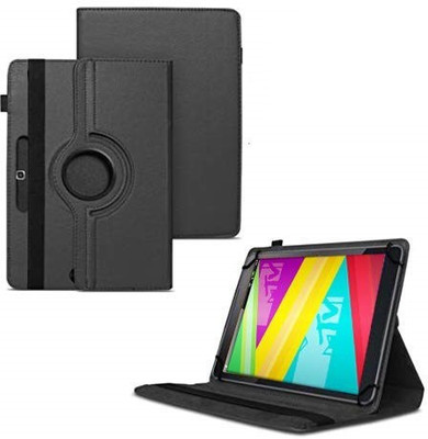 TGK Flip Cover for Swipe Mtv Slash 4X Tablet 7 inch 360 Degree Rotating Case(Black, Cases with Holder)