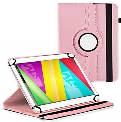 TGK Flip Cover for Swipe Mtv Slash 4X Tablet 7 inch 360 Degree Rotating Case(Pink, Cases with Holder)