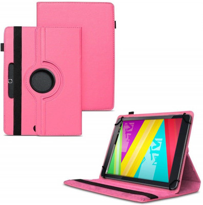 TGK Flip Cover for Swipe Mtv Slash 4X Tablet 7 inch 360 Degree Rotating Case(Pink, Cases with Holder)