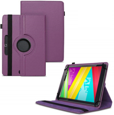 TGK Flip Cover for Swipe Mtv Slash 4X Tablet 7 inch 360 Degree Rotating Case(Purple, Cases with Holder)