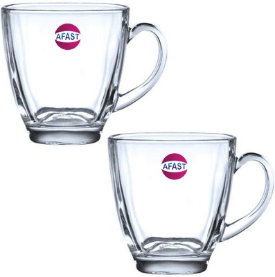 AFAST New Design & Style Transparent Glass Tea/ Coffee Cup -KA4 Glass Coffee Mug(180 ml, Pack of 2)