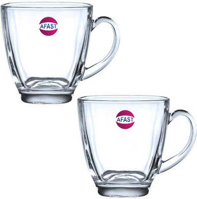 AFAST New Design & Style Transparent Glass Tea/ Coffee Cup -KA4 Glass Coffee Mug(180 ml, Pack of 2)