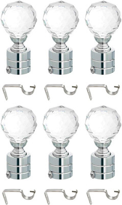 Bzcarts Multicolor Curtain Knobs, Rod Rail Bracket, Curtain Hooks(Pack of 6)