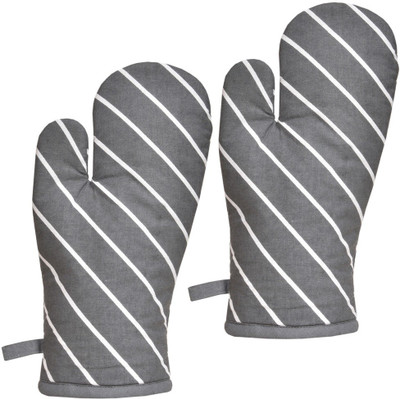 YELLOW WEAVES Grey Cotton Kitchen Linen Set(Pack of 2)