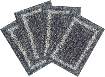 SHF Cotton Door Mat(Grey, Large, Pack of 4)
