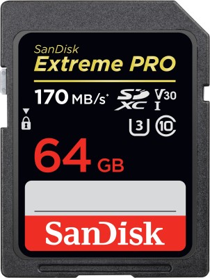 SanDisk Extreme Pro 64 GB SDXC Class 10 170 Mbps  Memory Card(With Adapter)