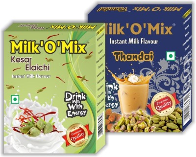 Milk'O'Mix Kesar Elaichi and Thandai Flavored Milk Powder(300 g, Pack of 2)