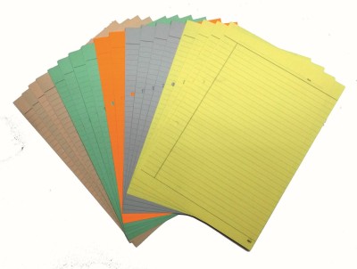 NOZOMI One Side Ruled Colour Paper - A4 Size (Pack of 40 sheets) Ruled Colour Paper A4 1 gsm Coloured Paper(Set of 40, Multicolor)