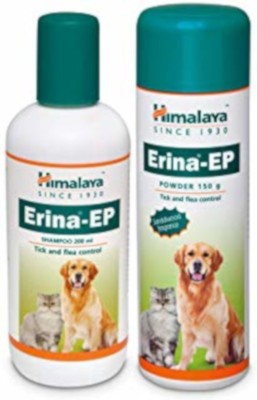 HIMALAYA Tick and Flea Control Powder 150g and Erina-EP Shampoo 200 ml Pet Coat Cleanser(Suitable For Dog, Cat)