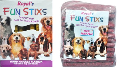 Royals CHEW Sticks Chicken & Mutton Flavor 400 Gram Each for Oral Care Pack of 2 Chicken, Lamb Dog Treat(800 g, Pack of 2)