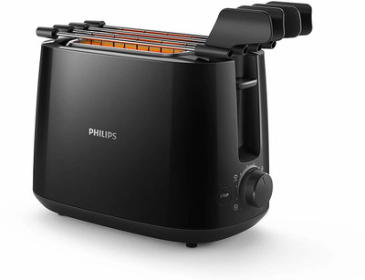 Philips HD2583/90 Two in One 600 W Pop Up Toaster(Black)