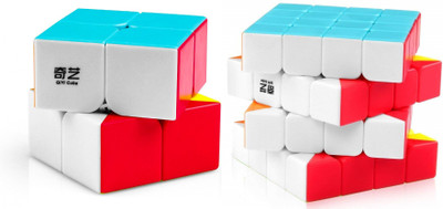 D ETERNAL Cube Combo of QiYi Qidi 2x2 & Qiyuan S 4x4 High Speed Stickerless Cube(2 Pieces)