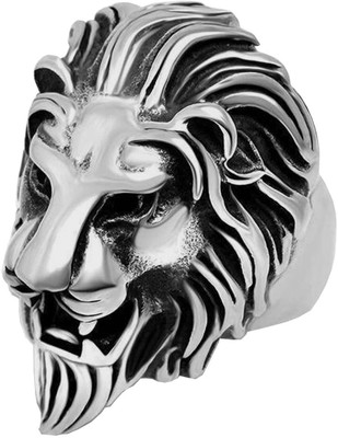 Sadnya dhium plated Stainless Steel Tiger Head Ring Brass Silver Plated Ring