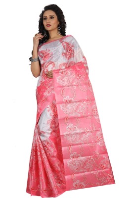 Shardacreation Printed Assam Silk Art Silk Saree(Multicolor)