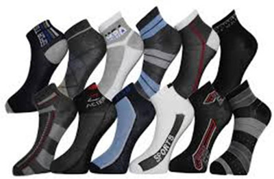 RAJAVI Men & Women Printed, Color Block, Striped Ankle Length(Pack of 12)