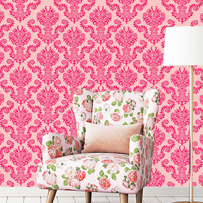 Arhat DAMASK E-307 GLOSSY PVC Stencil(Pack of 1, DESIGNER MOTIFF)