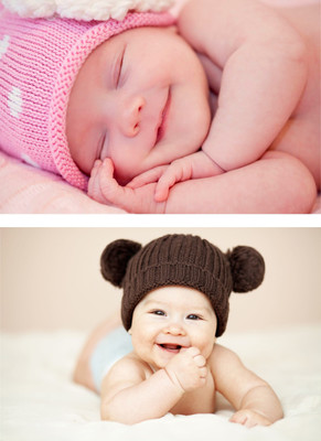Asmi Collections 45 cm Smiling Baby Poster Removable Sticker(Pack of 2)