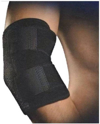 Leosportz Neoprene long lasting perfect fit Elbow Support(Black)