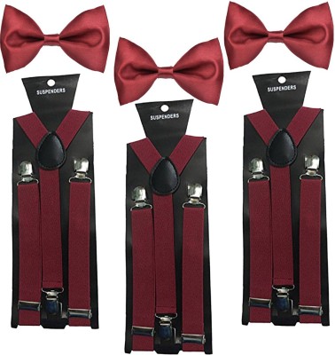 SunShopping Y- Back Suspenders for Men, Boys(Maroon)