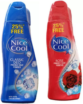 NICE COOL cool talc classic and rose pack of 2pc(2 x 100 g)