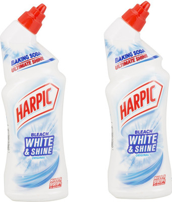 Harpic White And Shine Bleach Original 750ml Pack Of 2 Regular Liquid Toilet Cleaner(2 x 750 ml)