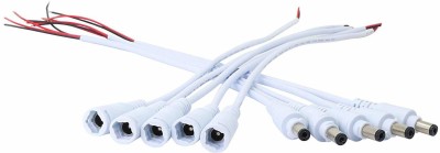 RIVER FOX Power Supply Adapter Extension Cable with Bare Wires DC Power Cable 2.1 x 5.5mm Extension Cable Wire Connector(White, Pack of 10)