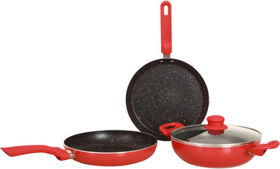 WONDERCHEF Milano Non-Stick Coated Cookware Set(Aluminium, 3 - Piece)