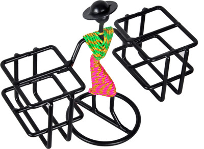 D&V ENGINEERING 2 Compartments Iron Remote control holder /stand /organizer for TV AC DTH STB Remotes with attractive DANCING lady(Black, Green, RED/PINK)