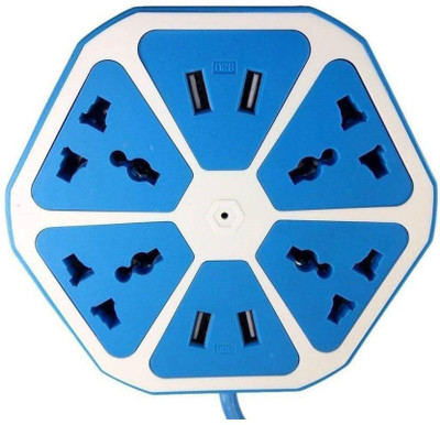 Zinger Mobile Charging USB Power Hub ( Blue-14 ) 8 A Three Pin Socket