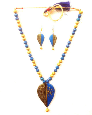 Karru Krafft Terracotta Blue, Copper Jewellery Set(Pack of 1)