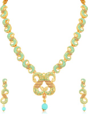 Sukkhi Alloy Gold-plated Blue Jewellery Set(Pack of 1)