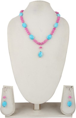 Pearlz Ocean Alloy Silver Blue, Pink Jewellery Set(Pack of 1)