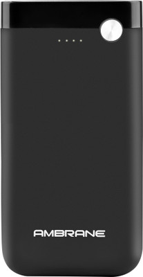 Ambrane 10000 mAH Lithium Polymer Power Bank with Micro/Type C Input for Android & iPhone (PP-11, Black)