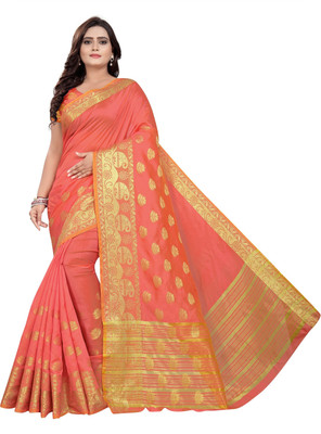 Cartyshop Woven Banarasi Pure Silk, Art Silk Saree(Pink)
