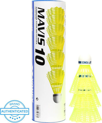 YONEX Mavis 10 Nylon Shuttle  - Yellow(Slow, 75, Pack of 6)