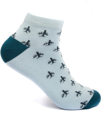 Mint and Oak Fly Away Blue Ankle Length Socks Men Printed Ankle Length