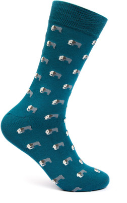 Mint and Oak Trunk It Up Blue Crew Length Socks Men Printed Mid-Calf/Crew