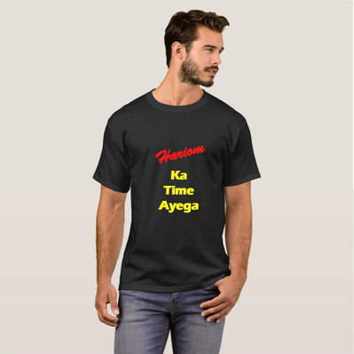 Exoctic Silver Printed Men Round Neck Red, Black, Yellow T-Shirt