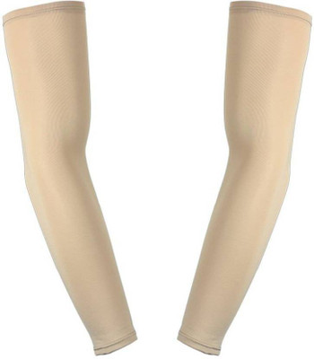 Trimanav Nylon Arm Sleeve For Men & Women(Free, Brown)