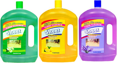 Sheer Disinfectant Floor Cleaner 6 Ltr Jasmine,Lemon,Lavender ( 2 Ltr each) Jasmine,Lemon Lavender(3 x 2 L)