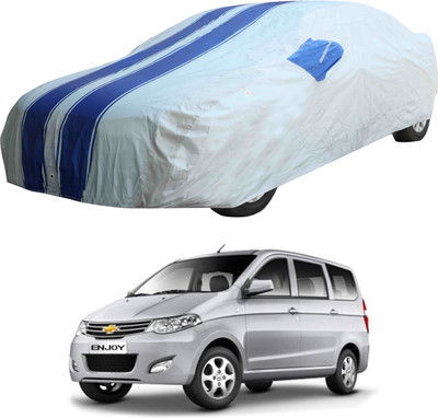 Oshotto Car Cover For Chevrolet Enjoy (With Mirror Pockets)(Grey, Blue)